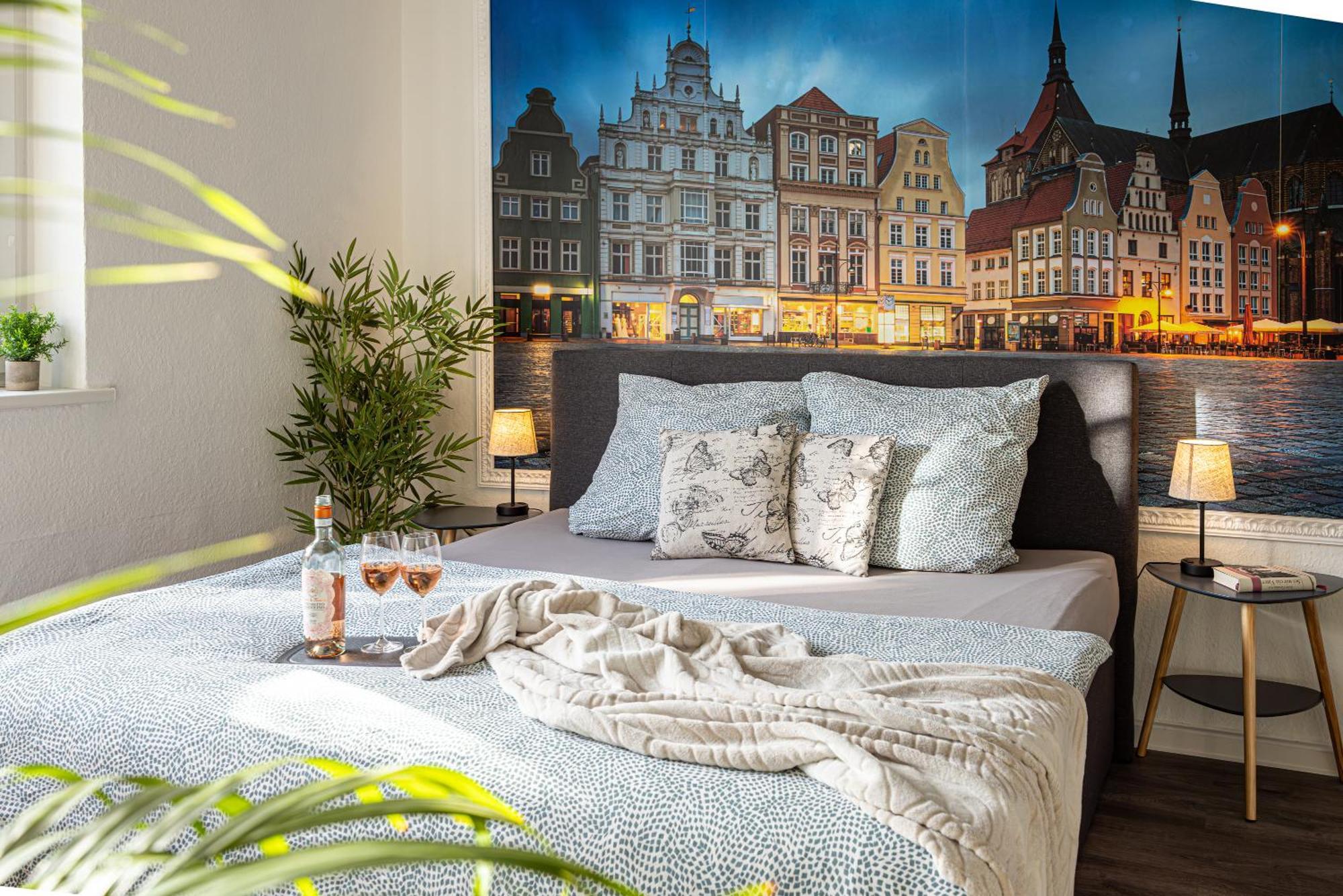 Luxus City Apartment Sauna Balkon Kueche Zentral Rostock Eksteriør bilde